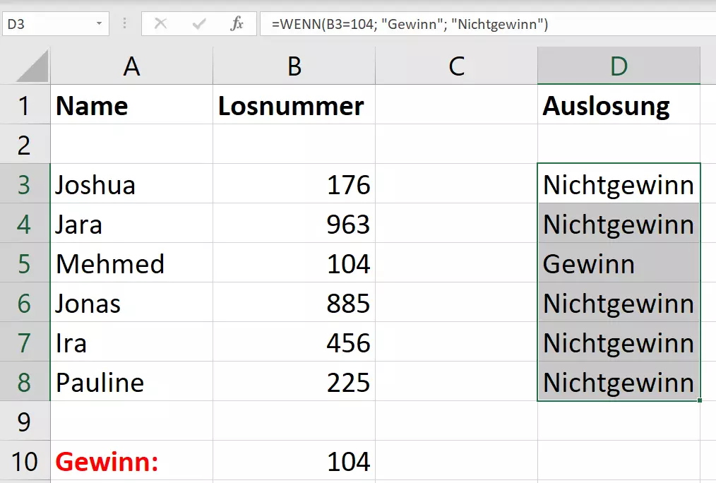 Excel-Funktion mit selbstdefinierten Ausgabewerten Excel-Funktion mit selbstdefinierten Ausgabewerten